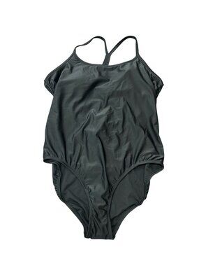 Xersion XL Black One Piece Swimsuit Crisscross Back Design Minimalist Clean Girl